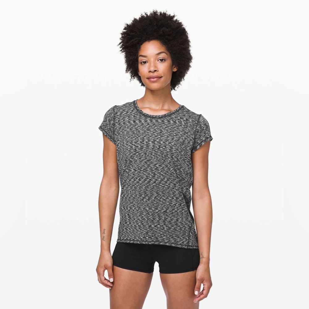 Lululemon Athletica Gray Spaced Out Space Dye Another Mile Short Sleeve Tee - Picture 1 of 10